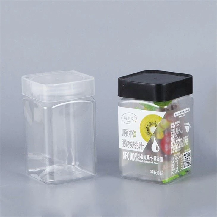 9 Oz Plastik Clear Square Jar