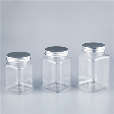 Balang Jelas Plastik Segi Empat Dengan Tudung Logam