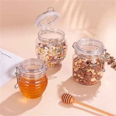 Balang plastik dengan penutup pengapit